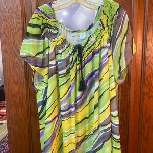 Laura Ashley Sheer Multicolor Blouse 3X